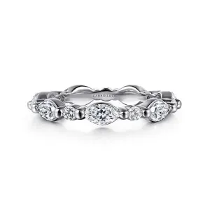 14K W Gold 1.30tw Marquise and Round Diamond Eternity Band