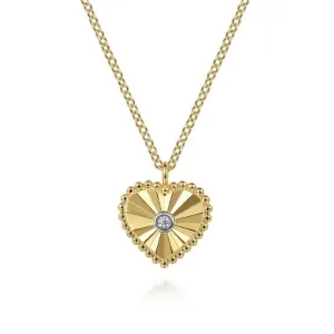 14K Y Gold 0.01ctw Dia Cut Heart Diamond Pendant