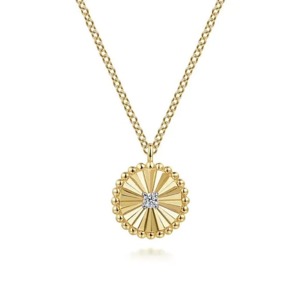 14K Y Gold 0.03ctw Round Diamond Pendant