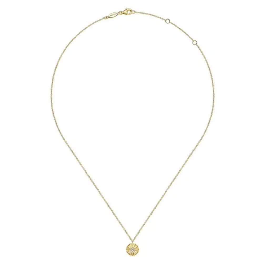 14K Y Gold 0.03ctw Round Diamond Pendant