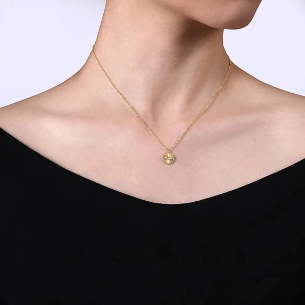 14K Y Gold 0.03ctw Round Diamond Pendant
