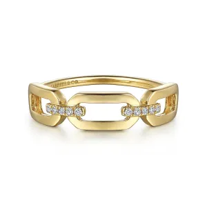 14K Y Gold 0.04ctw Chain Link Ring