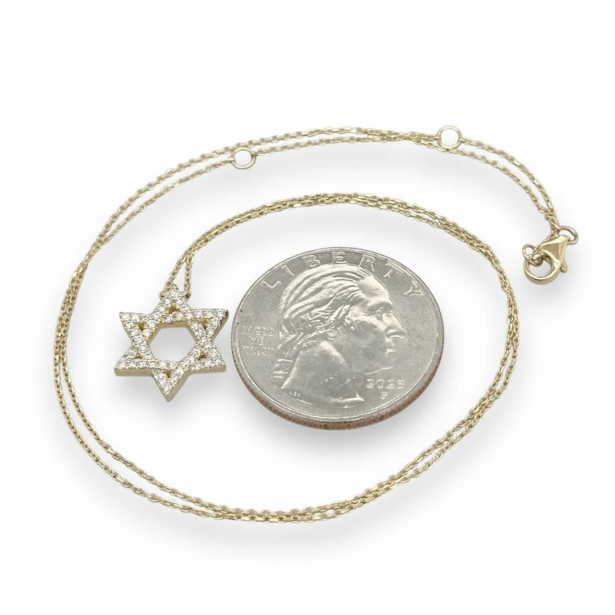 14K Y Gold 0.28ctw H/SI1 Star Of David Diamond Pendant