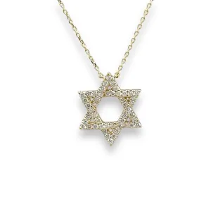 14K Y Gold 0.28ctw H/SI1 Star Of David Diamond Pendant
