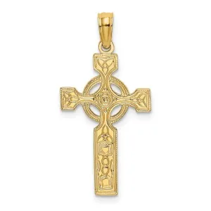 14K Y Gold 25mm Celtic Cross with Eternity Circle