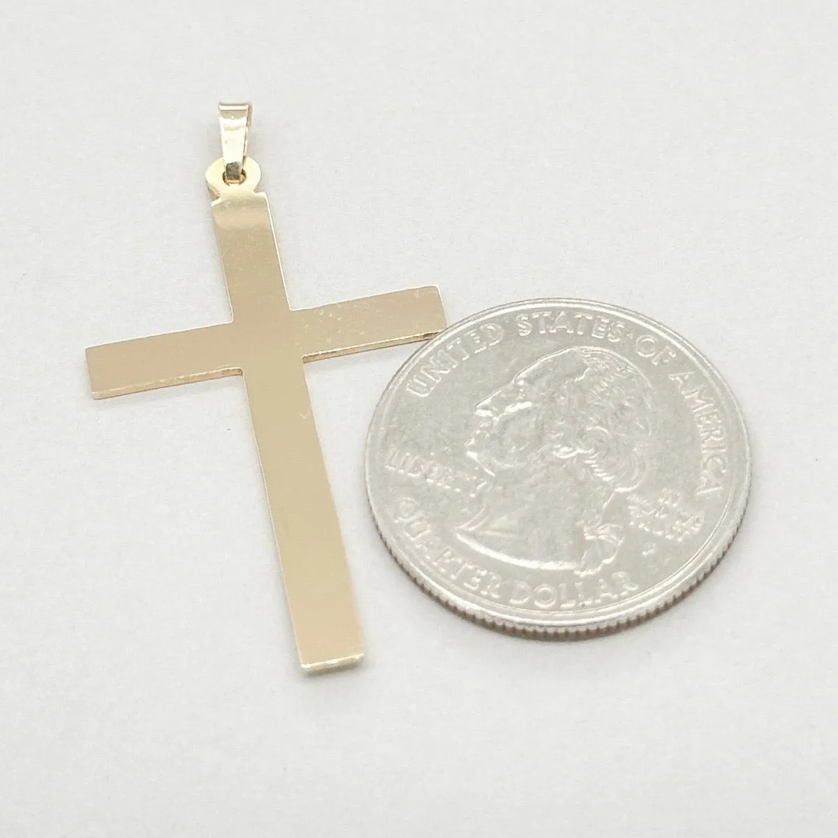 14K Y Gold 39x23 Cross Pendant