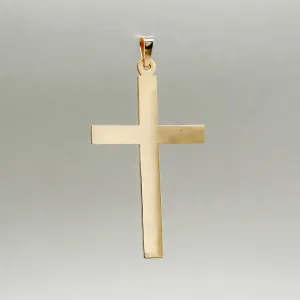 14K Y Gold 39x23 Cross Pendant