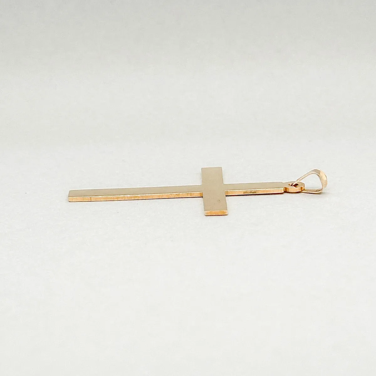 14K Y Gold 39x23 Cross Pendant