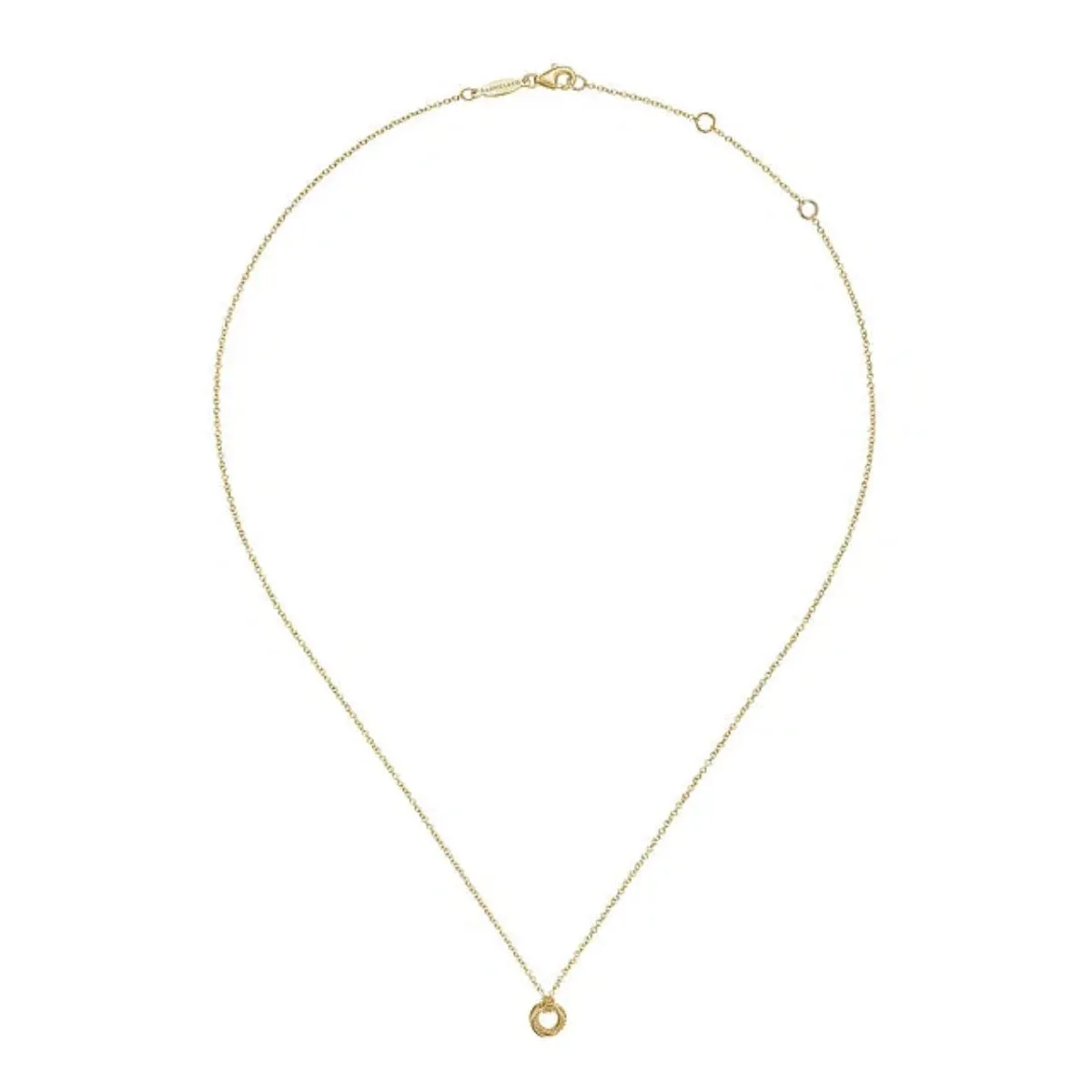 14K Y Gold Beaded Interlocking Circles Pendant
