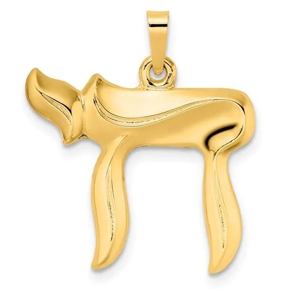 14K Y Gold Chai Pendant