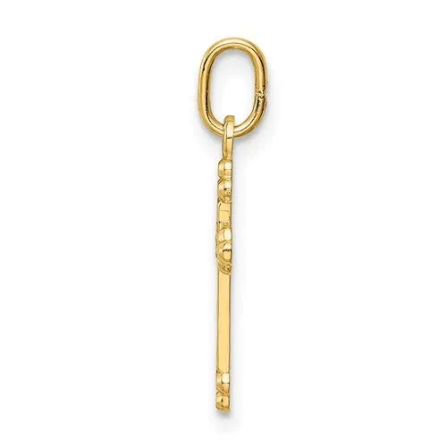 14K Y Gold Dia Cut Budded Cross