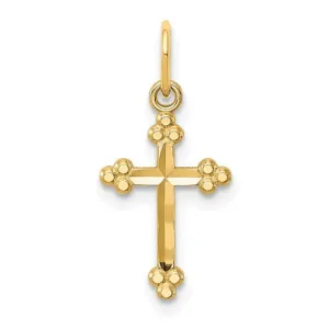 14K Y Gold Dia Cut Budded Cross
