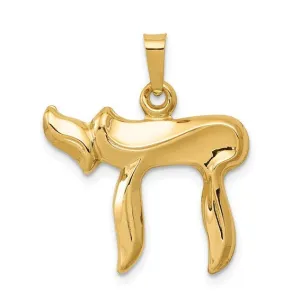14K Y Gold Hollow Chai Pendant