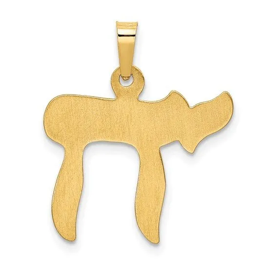 14K Y Gold Hollow Chai Pendant