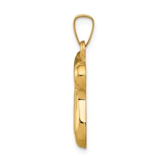14K Y Gold Hollow Chai Pendant