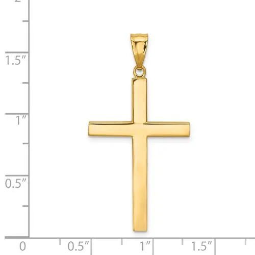 14K Y Gold Hollow Cross 33.1mm x 20.4mm