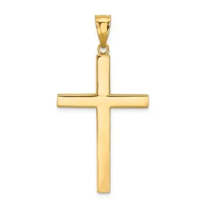 14K Y Gold Hollow Cross 33.1mm x 20.4mm