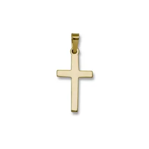 14K Y Gold Plain Solid Cross 0.8grms