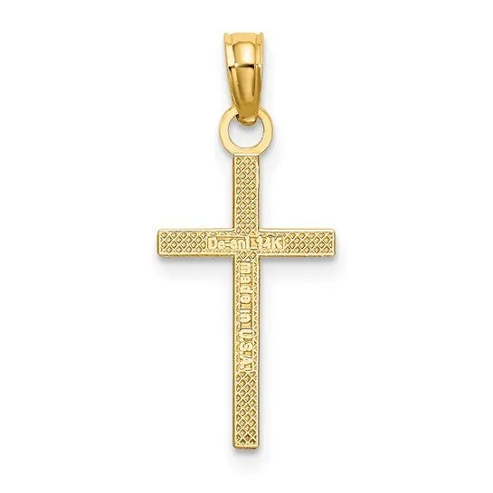 14K Y Gold Polished Small Cross