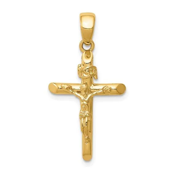 14K Y Gold Solid Crucifix 2.7grms