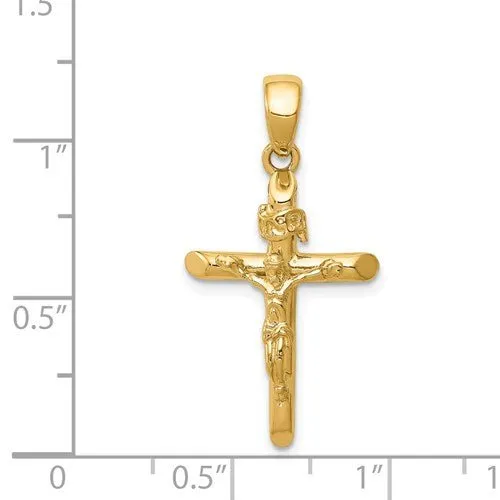 14K Y Gold Solid Crucifix 2.7grms