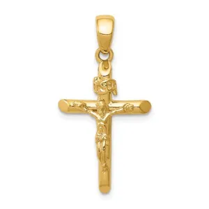 14K Y Gold Solid Crucifix 2.7grms
