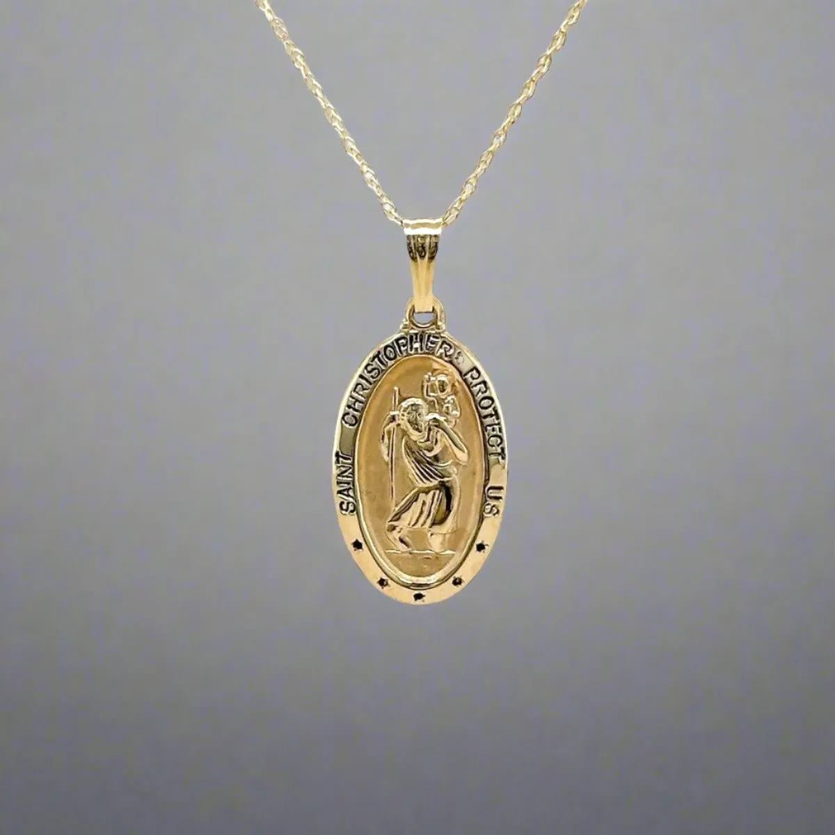14K Y Gold St. Christopher Medal Pendants