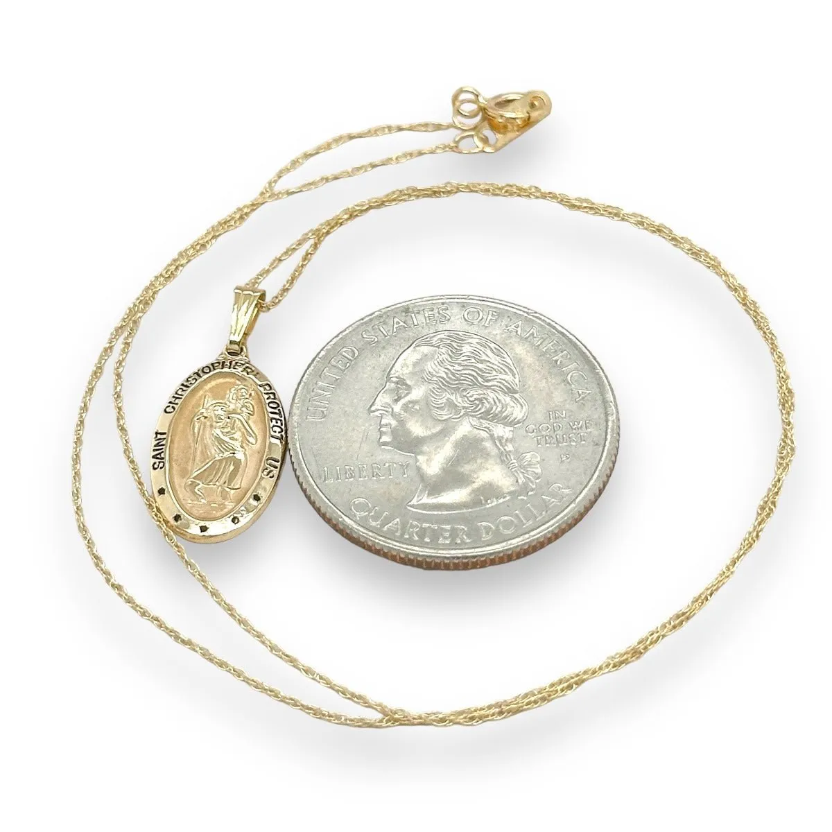 14K Y Gold St. Christopher Medal Pendants