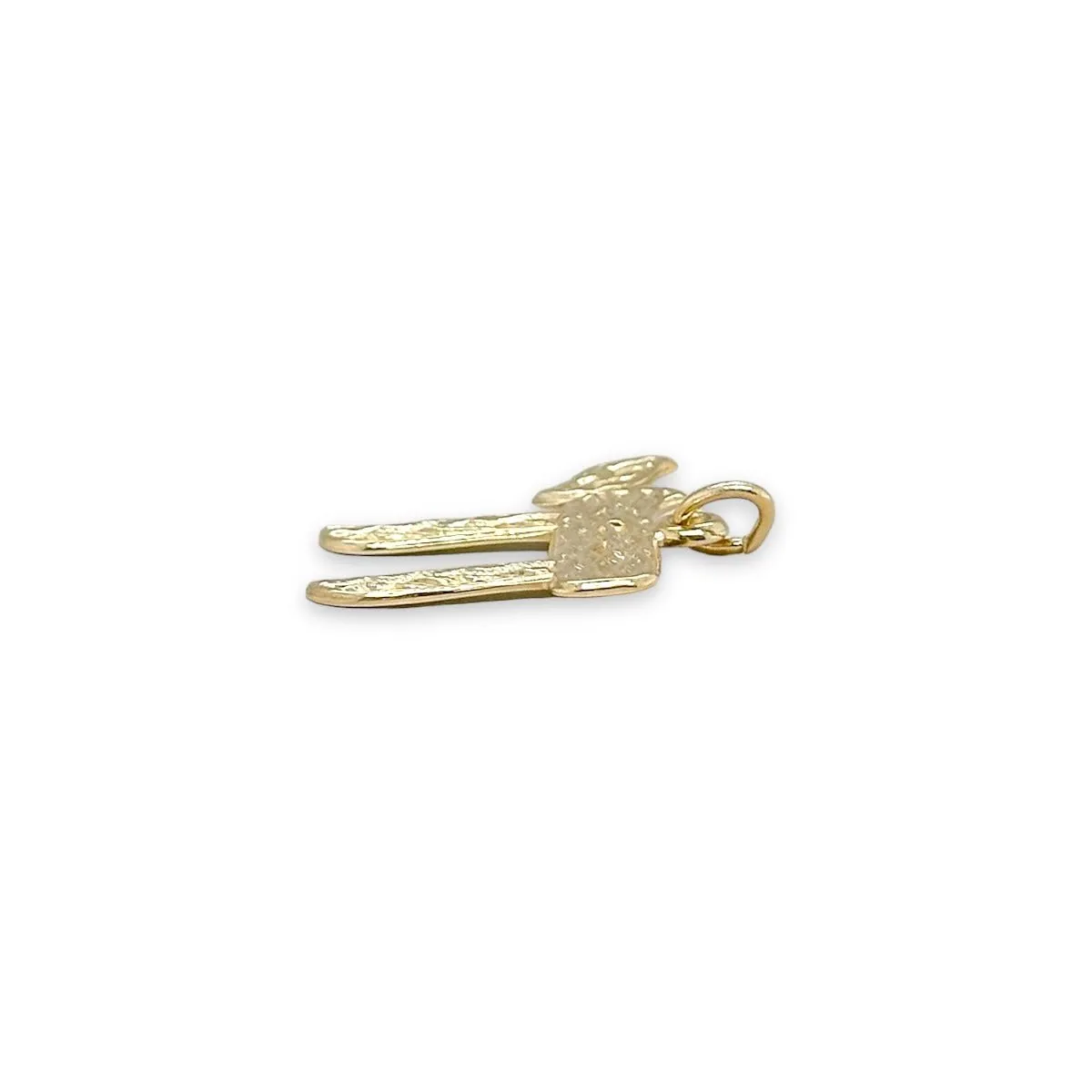 14K Y Gold Textured Chai Pendant