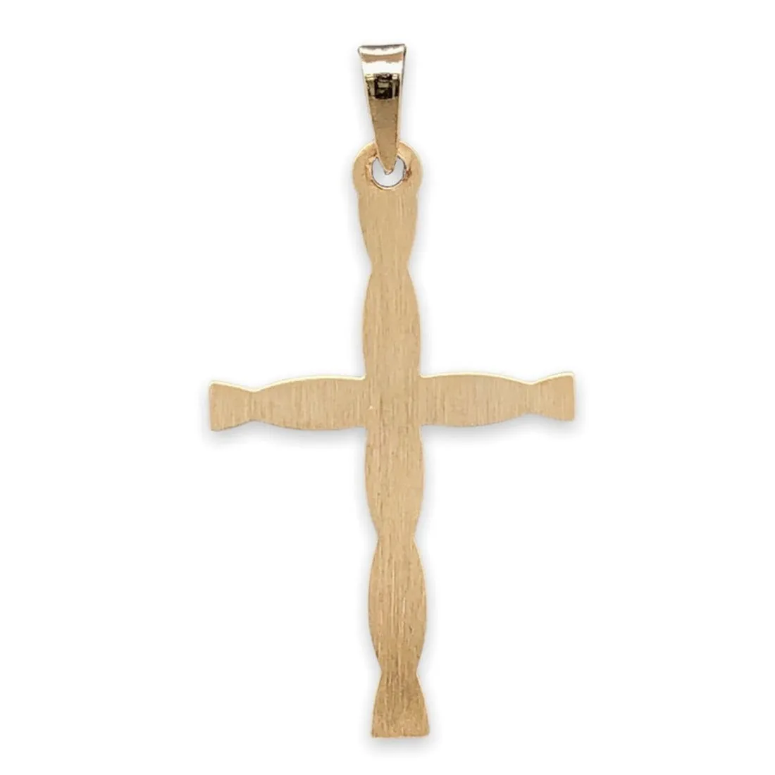 14K Y Gold Twisted Cross 7.9mm x 17mm
