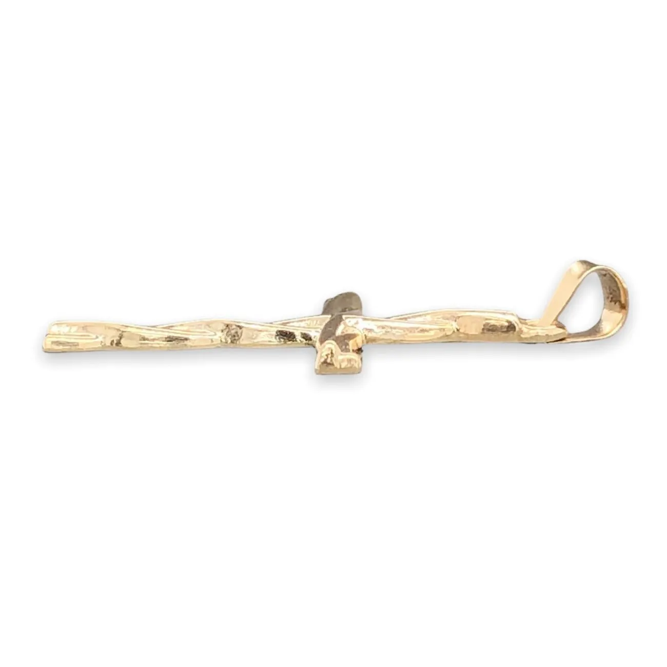 14K Y Gold Twisted Cross 7.9mm x 17mm