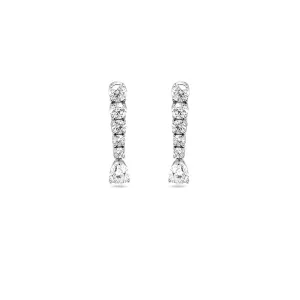 18CT WHITE GOLD DIAMOND DROP EARRINGS