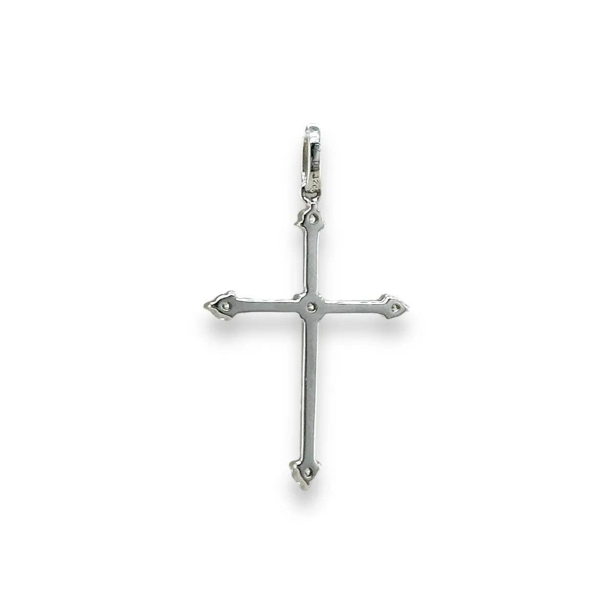 18K W Gold I/SI1 0.12ctw Diamond Cross