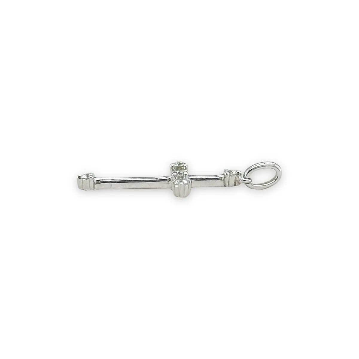18K W Gold I/SI1 0.12ctw Diamond Cross