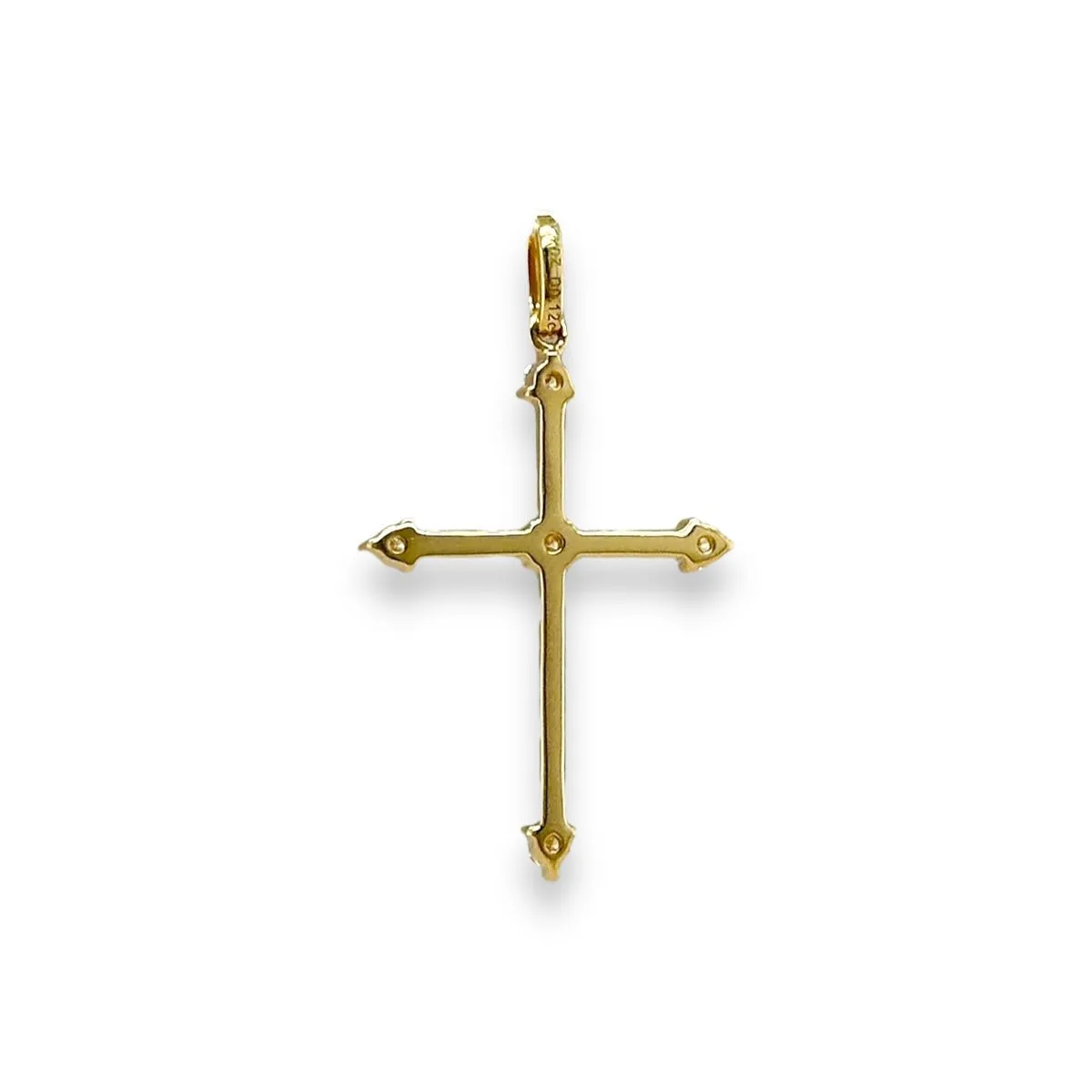 18K Y Gold G/SI1 0.12ctw Diamond Cross