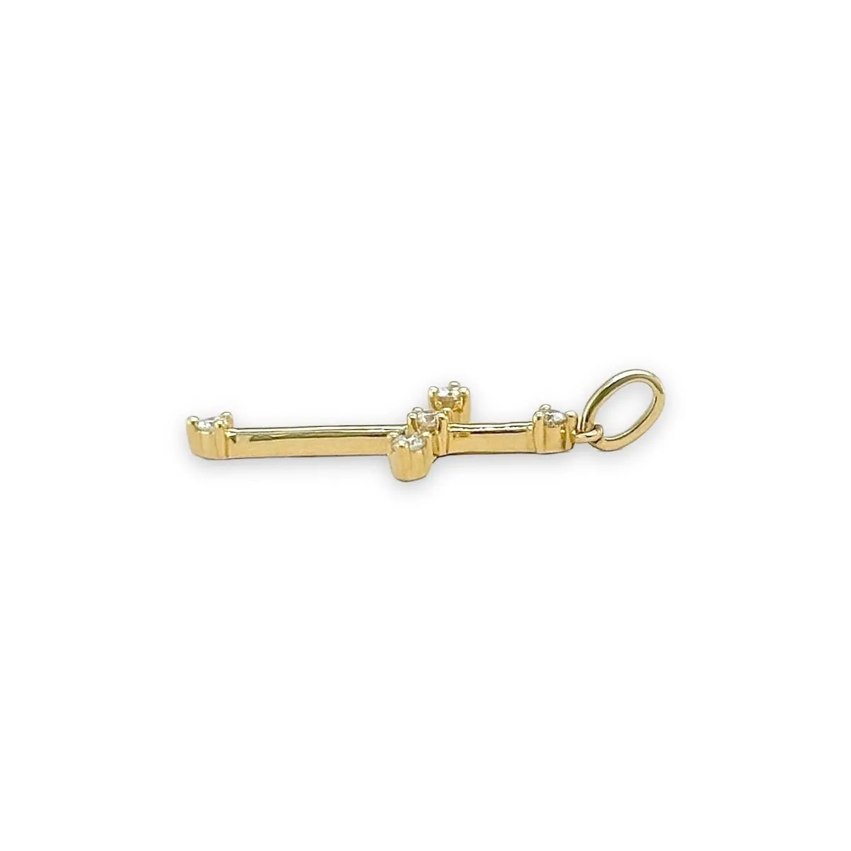 18K Y Gold G/SI1 0.12ctw Diamond Cross