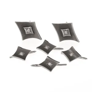 1950s 14KT White Gold Diamond Dress Set