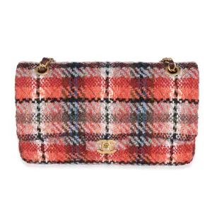 21B Brown Red Tweed Medium Classic Double Flap Bag