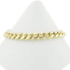 8mm Wide Curb Chain Link 8.5" Bracelet in 14K Yellow Gold - 43.9 Grams