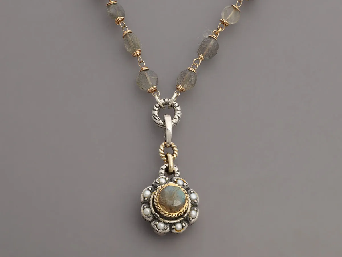 Alana Leigh Gold-Washed Labradorite Pendant Necklace, Ring, and Earrings Set