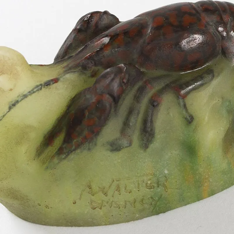 Amalric Walter and Henri Berg Small "Langouste" Pte de Verre Paperweight