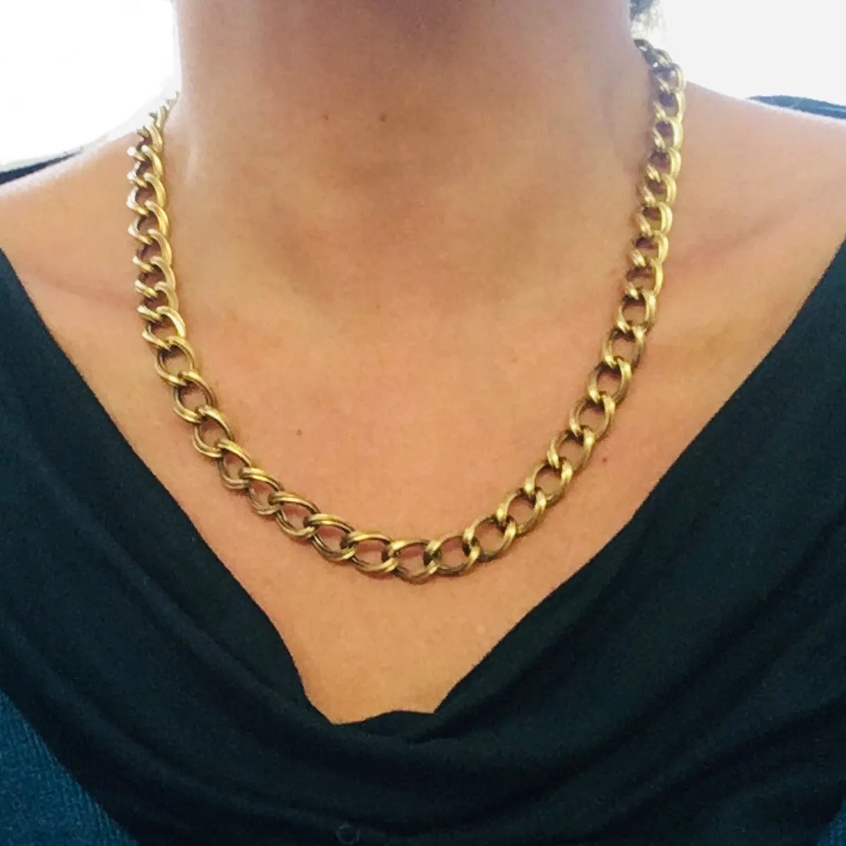 Antique 18KT Yellow Gold Chain Link Necklace