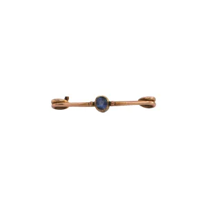 Antique Sapphire safety pin style 9k Gold Pearl Shortener