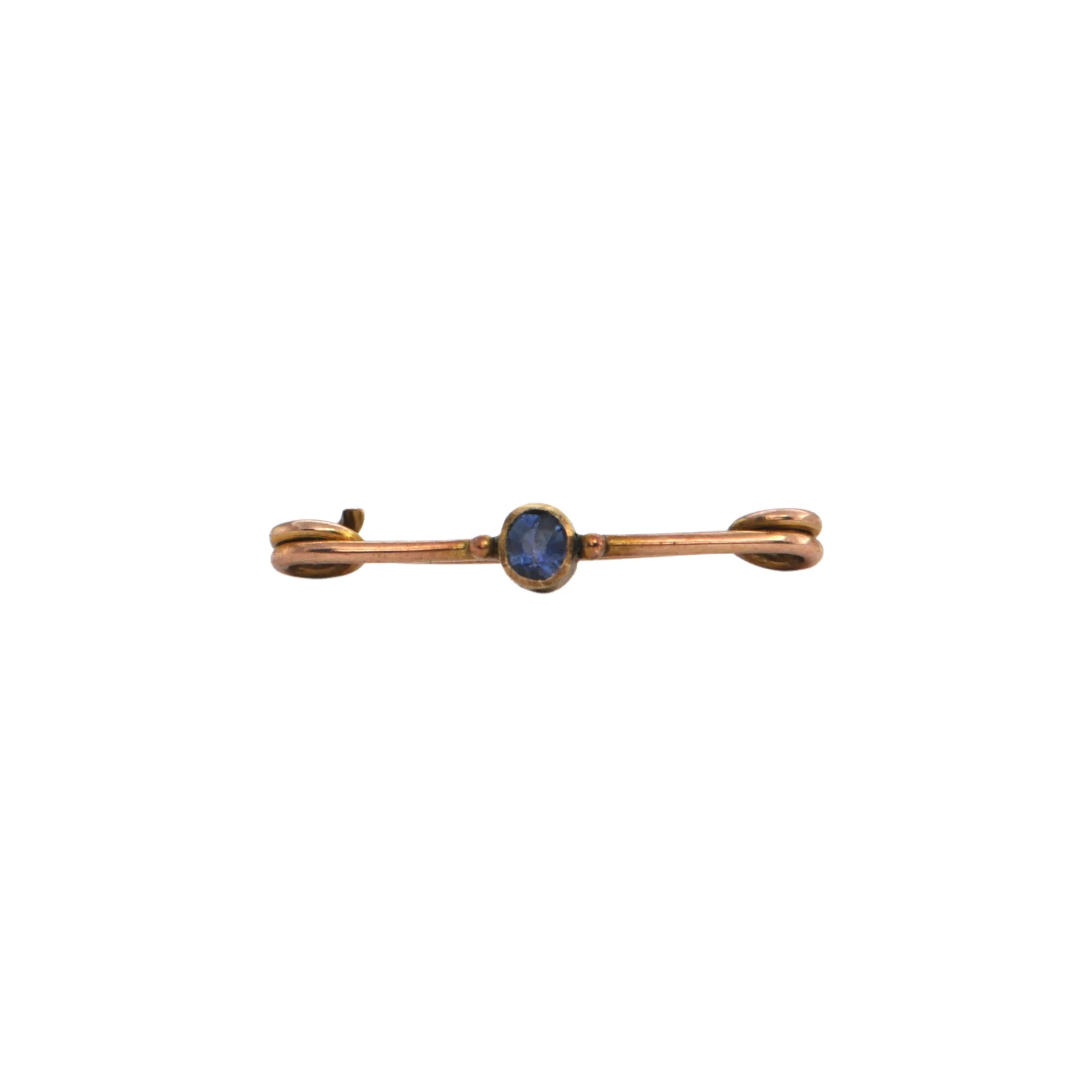 Antique Sapphire safety pin style 9k Gold Pearl Shortener