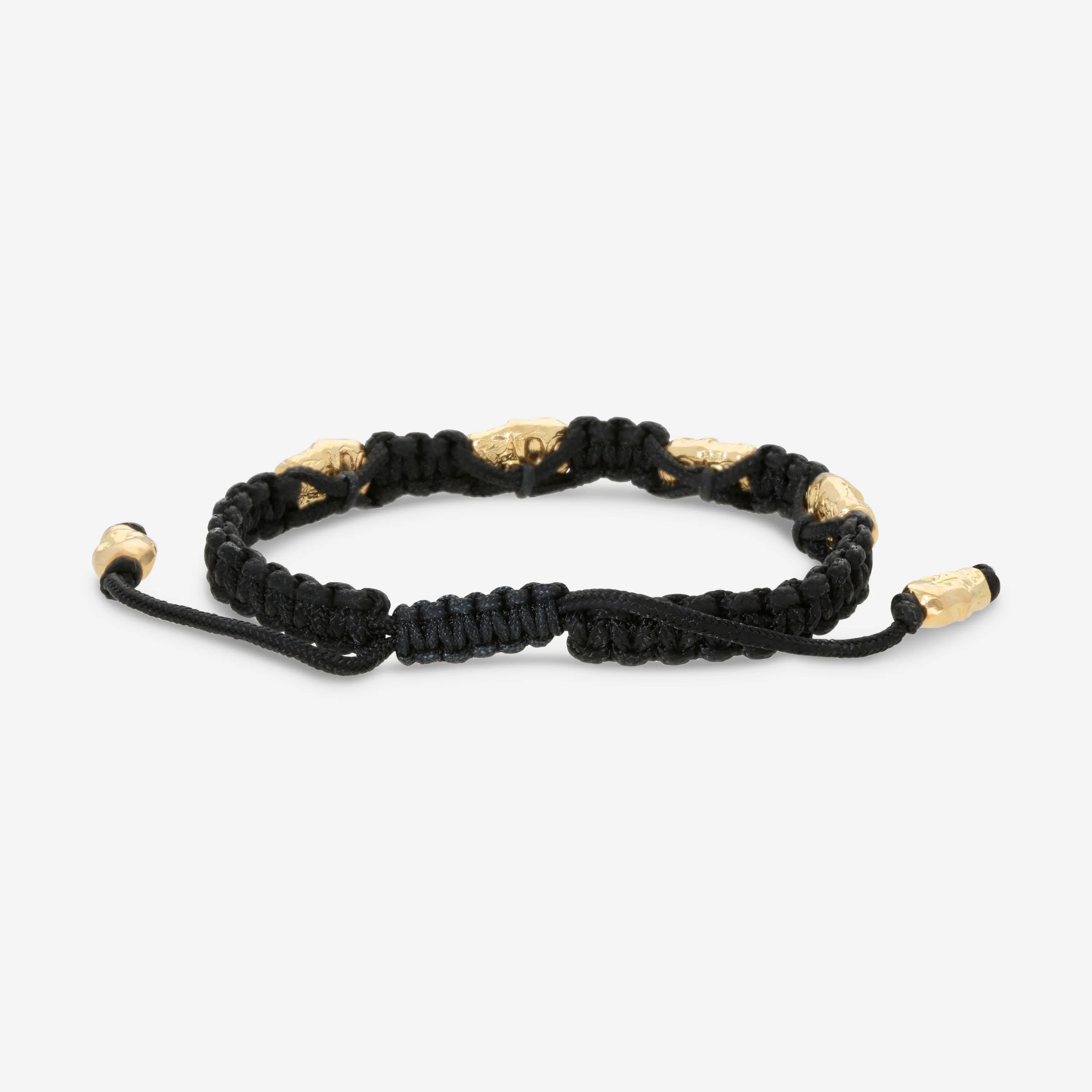 Armenta Men's Romero 18K Yellow Gold & Black Woven Cord Bracelet 06013