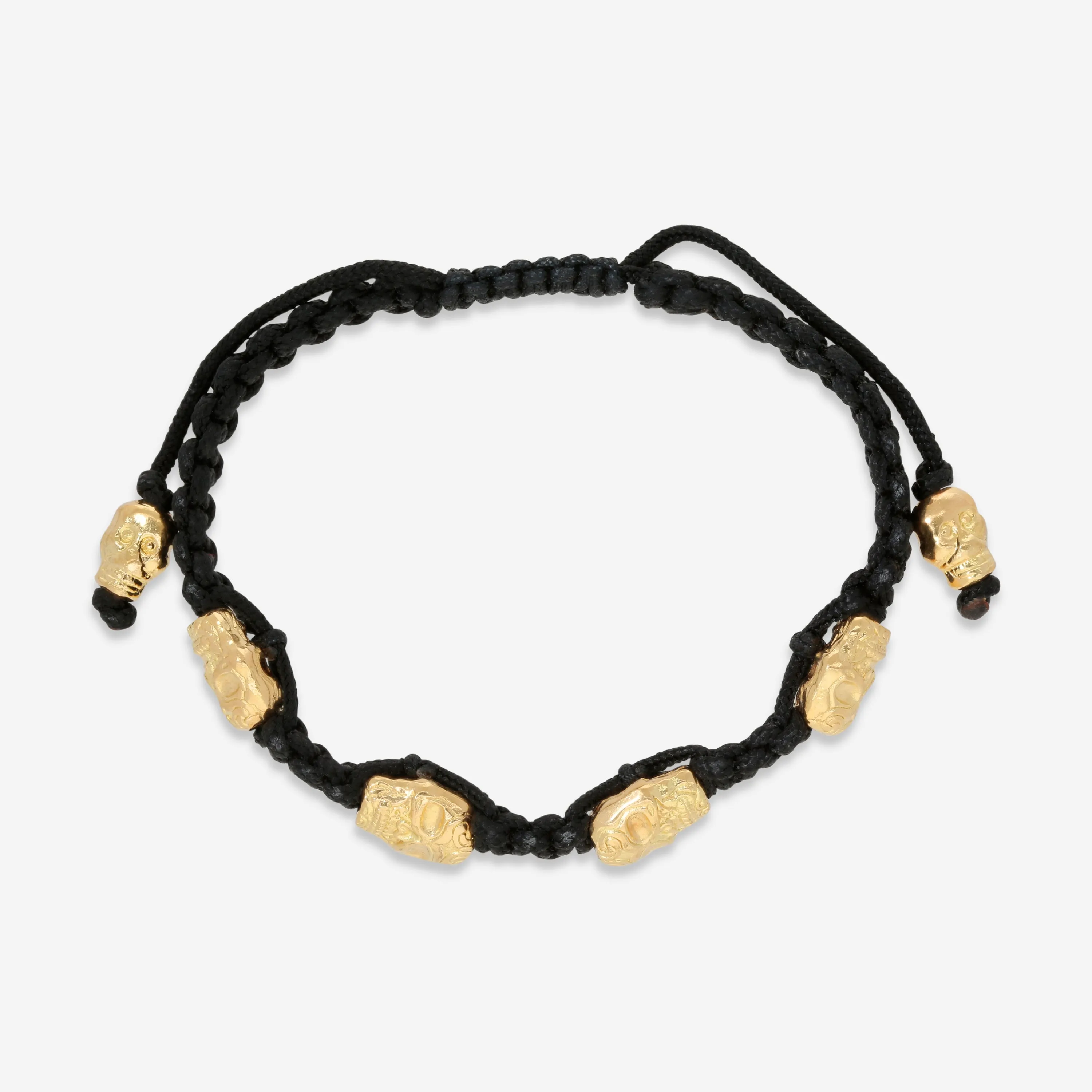 Armenta Men's Romero 18K Yellow Gold & Black Woven Cord Bracelet 06013