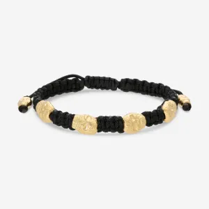 Armenta Men's Romero 18K Yellow Gold & Black Woven Cord Bracelet 06013