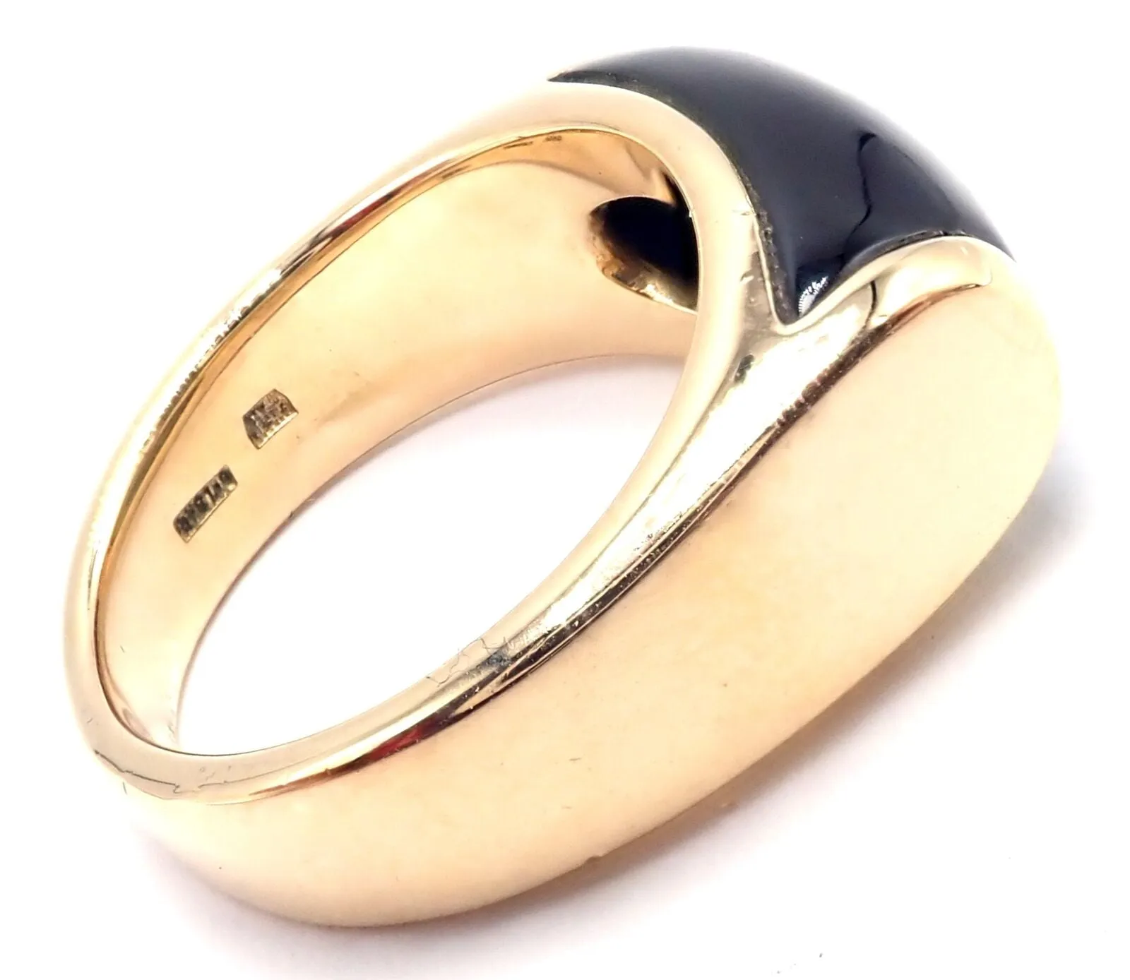 Authentic Bulgari Bvlgari Tronchetto 18k Yellow Gold Large Green Tourmaline Ring