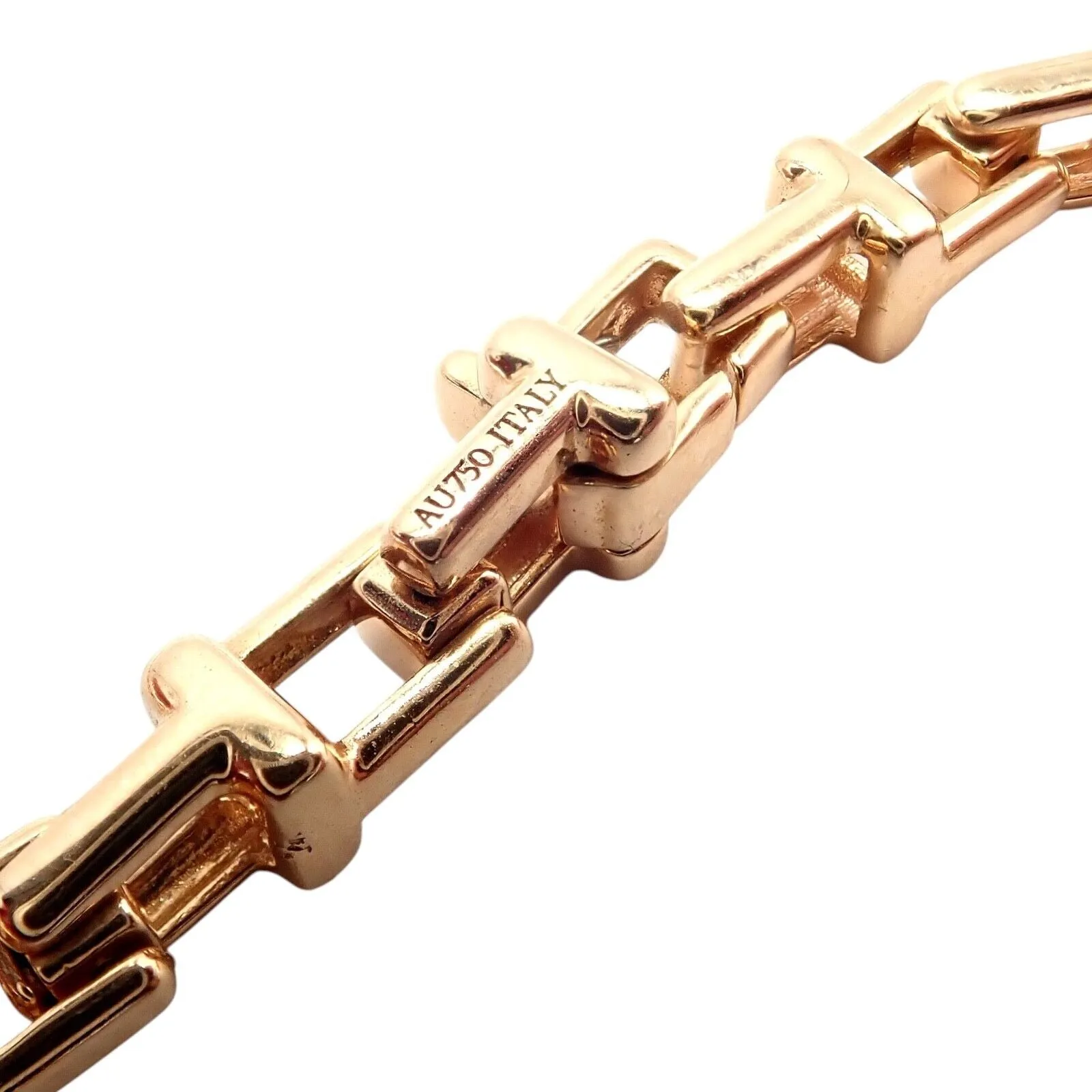 Authentic! Tiffany & Co 18k Rose Gold T Chain Link Long Necklace 20.5"
