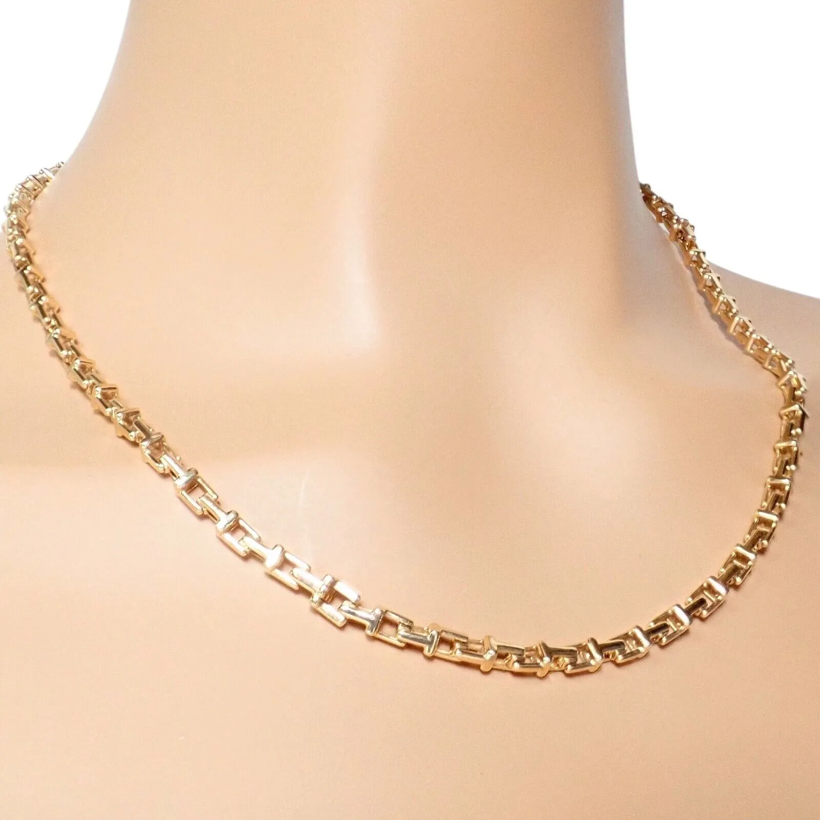 Authentic! Tiffany & Co 18k Rose Gold T Chain Link Long Necklace 20.5"